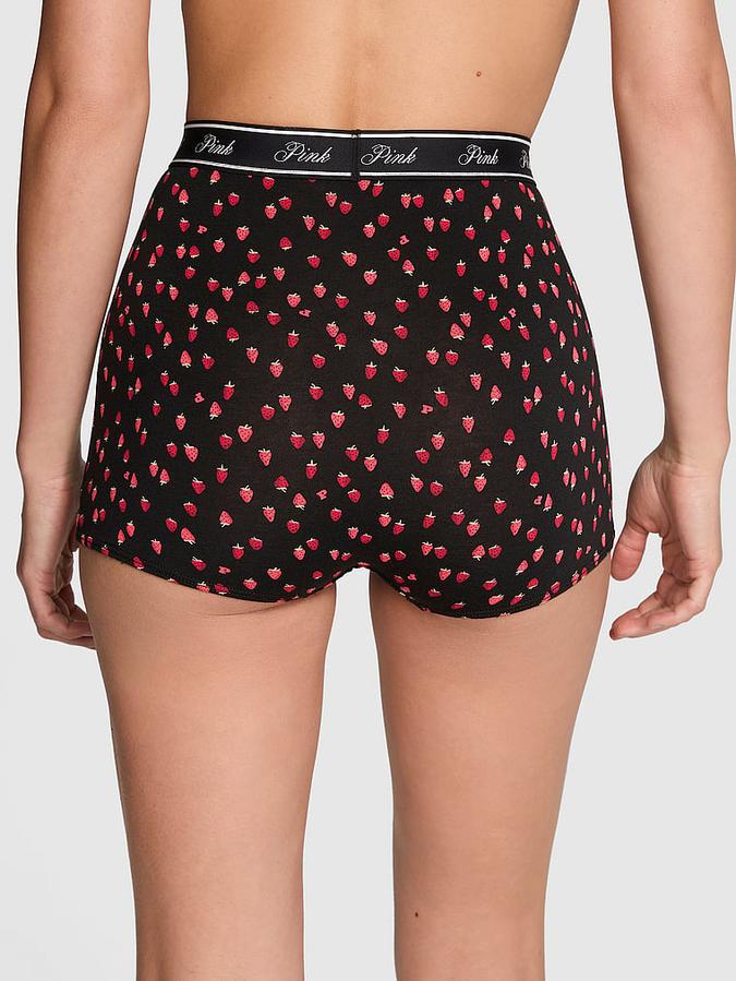 Logo Cotton High-Waist Boyshort Panty