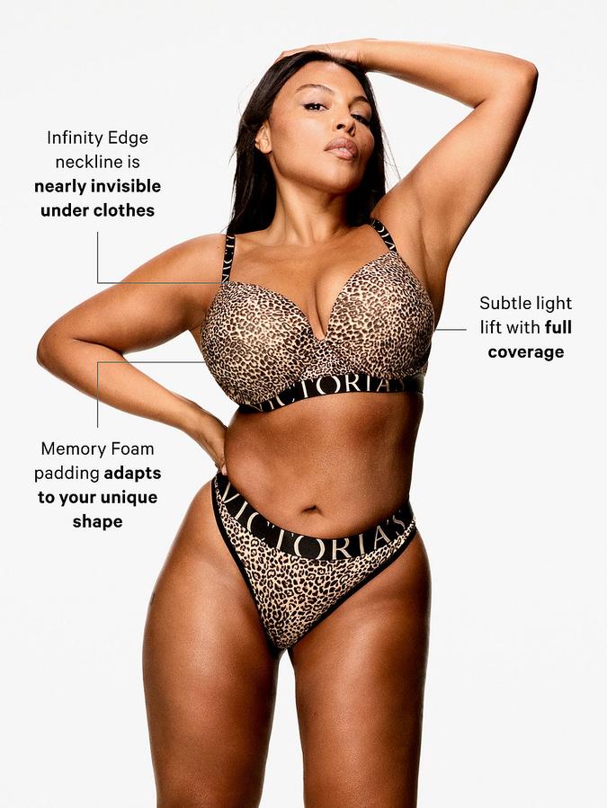 Perfect Shape Cotton Exploded Logo Push-Up Bra image number 2