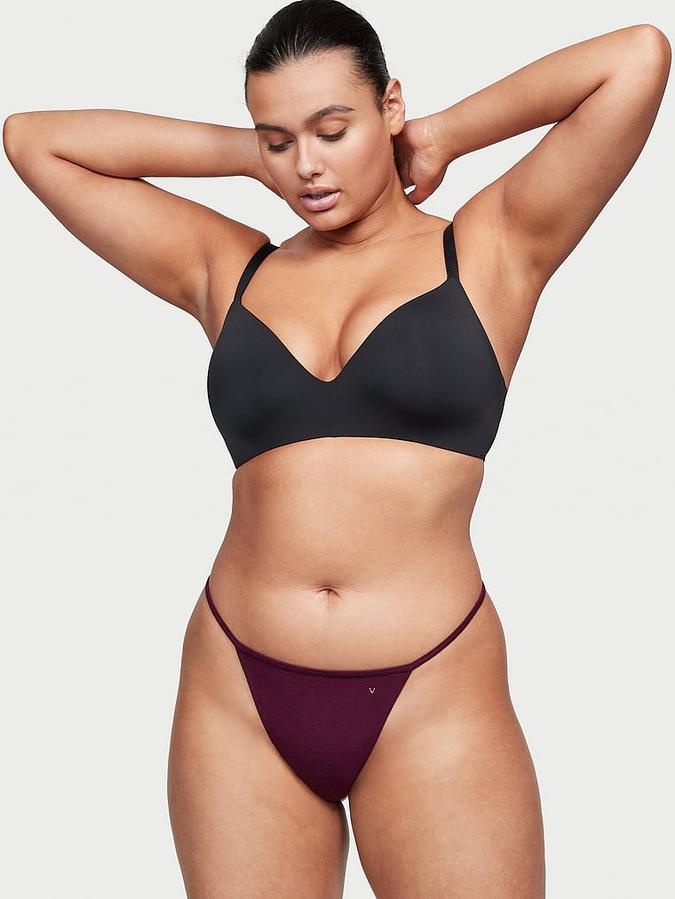 Stretch Cotton V-String Panty image number 0