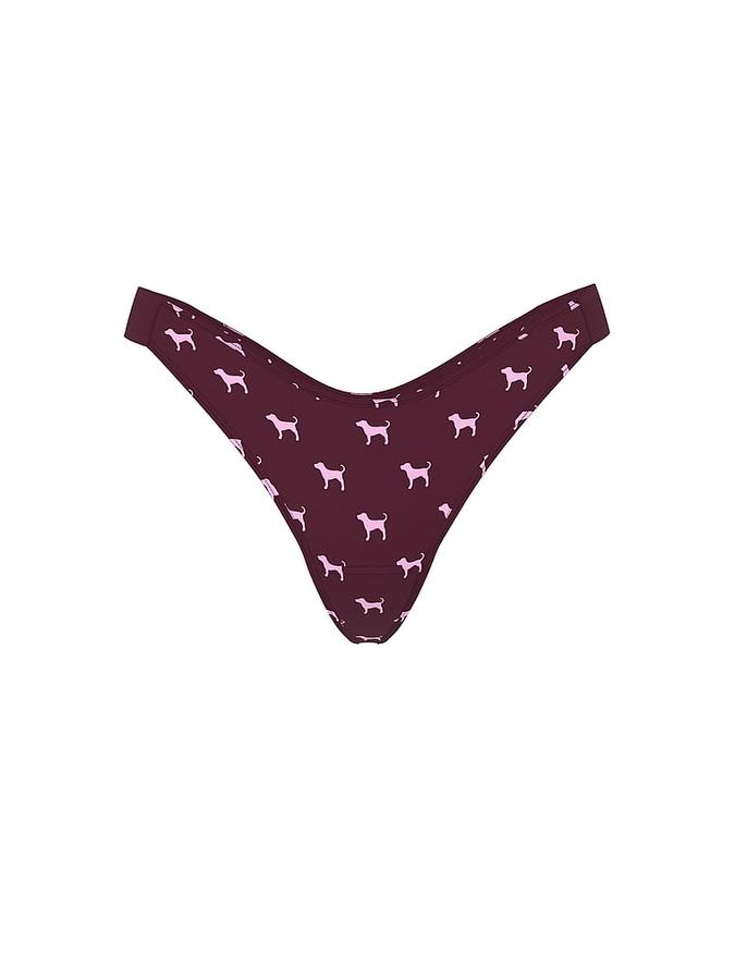 Logo Cotton Shine High-Leg Thong Panty image number 0