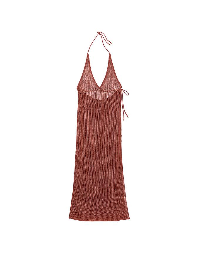 Beachwear Crochet Metallic Plunge Dress image number 2
