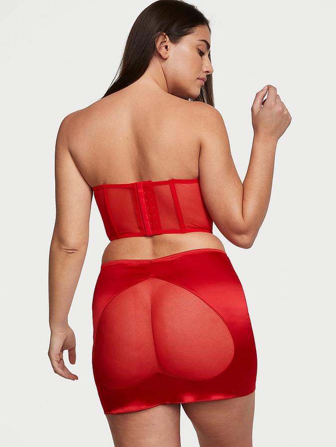 Cheeky Heart Bustier Open-Back Mini Skirt Set image number 1