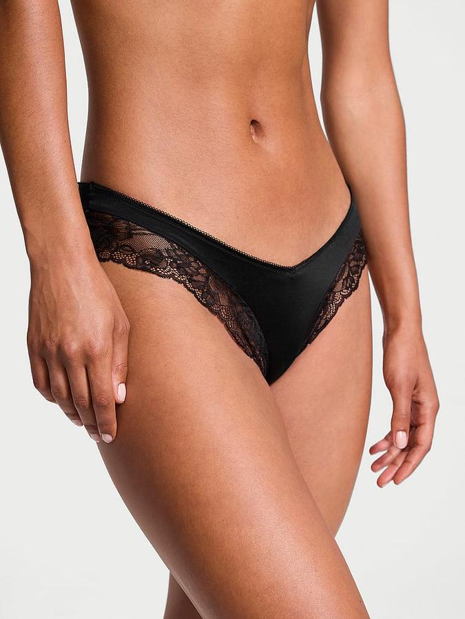 Rose Lace-Trim High-Leg Cheeky Panty image number 0