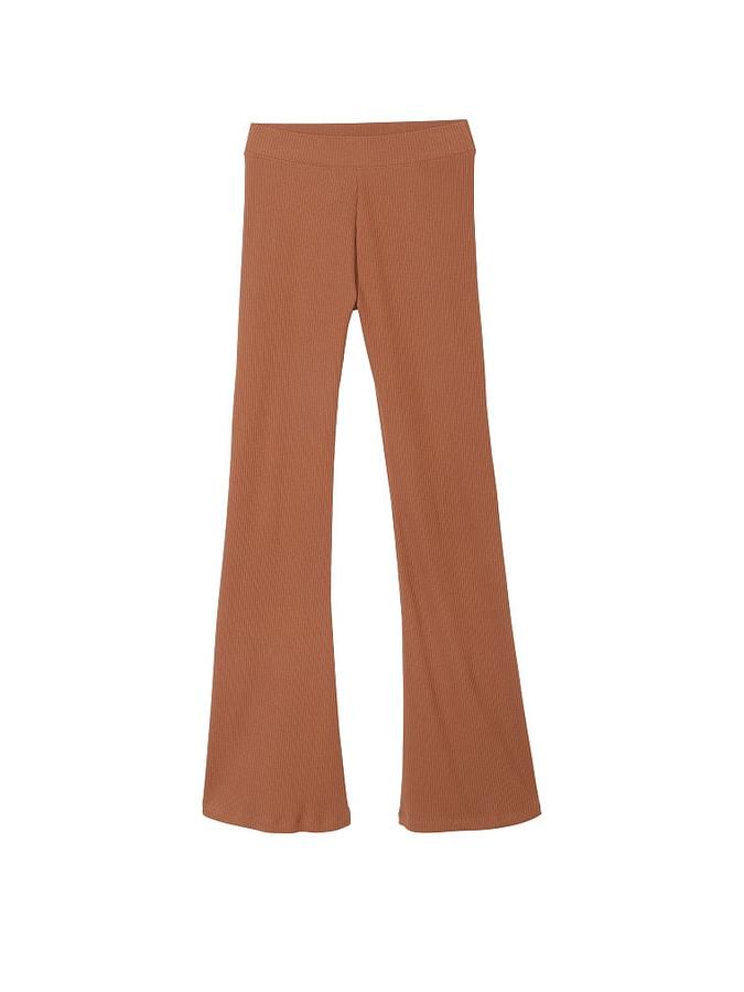 Stretch Cotton Ribbed Flare Legging image number 2