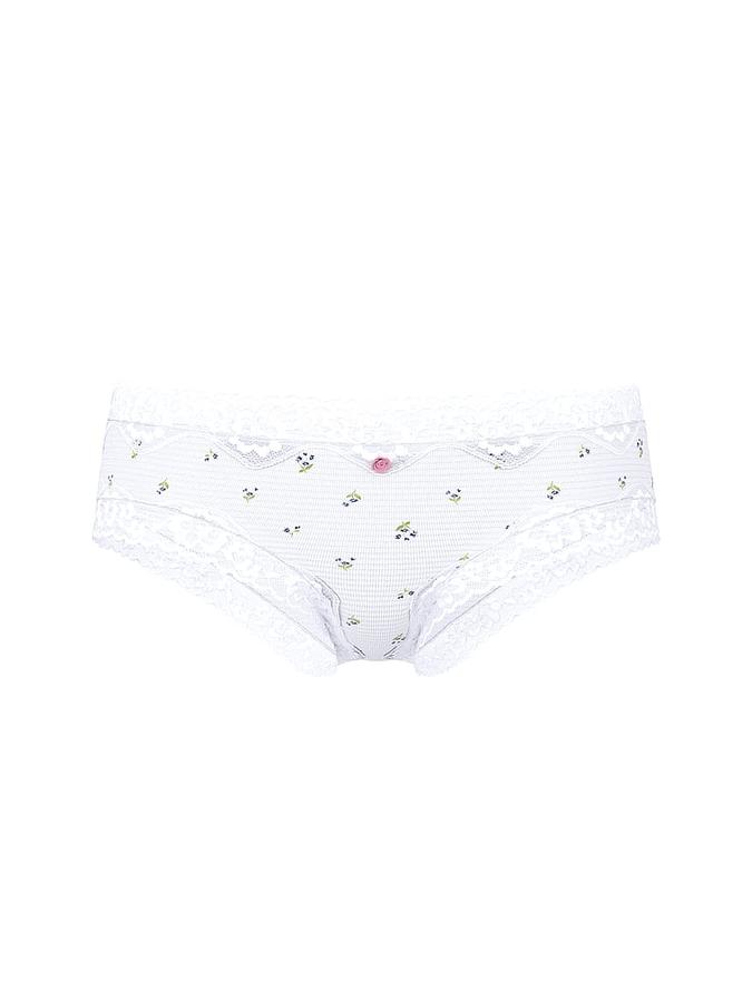 Cotton Shadow Stripe Lace-Waist Cheeky Panty image number 2