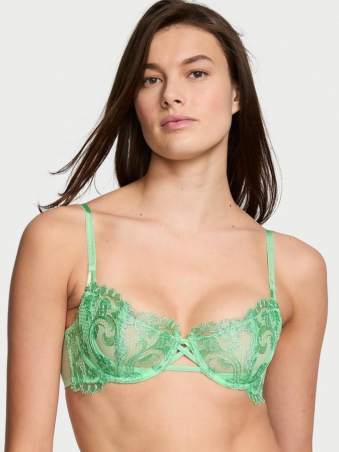 Wicked Unlined Boho Floral Embroidery Balconette Bra image number 0