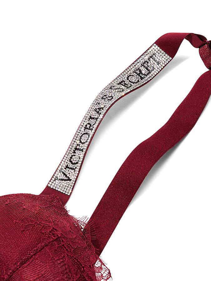 Shine Strap Rose Lace Lightly Lined Low-Cut Demi Bra image number 3