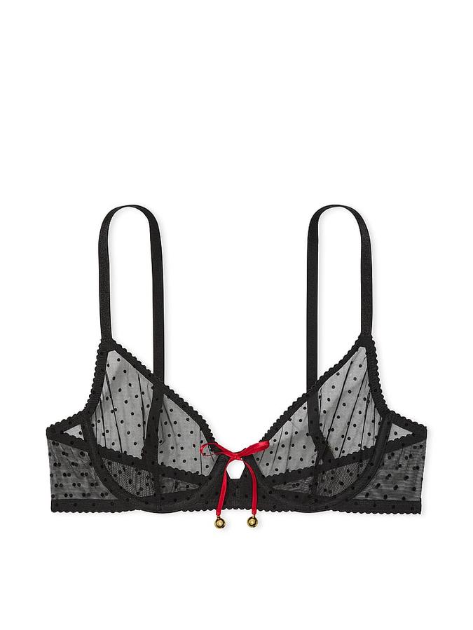 Jingle Bells Mesh Unlined Demi Bra image number 2