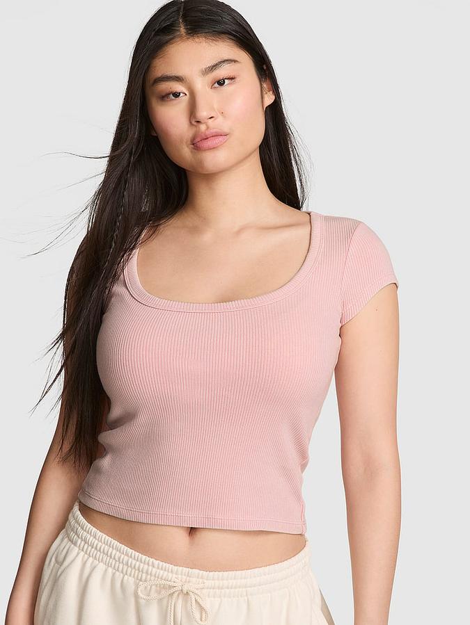 Vintage Ribbed Scoop Tee image number 0