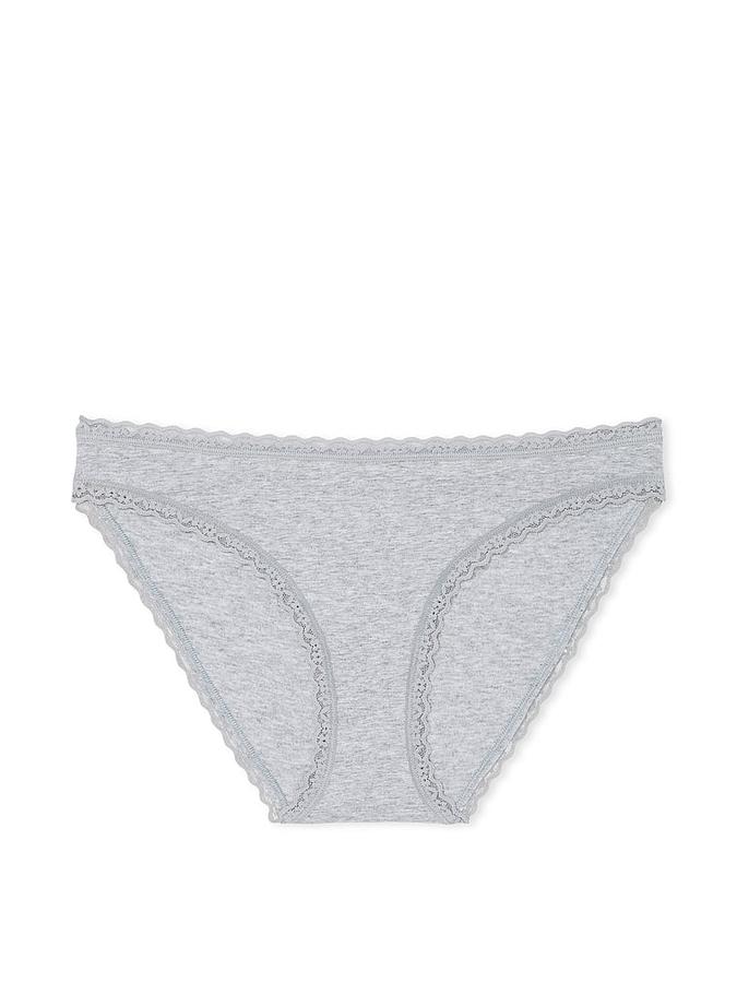 Lace-Trim Cotton Bikini Panty