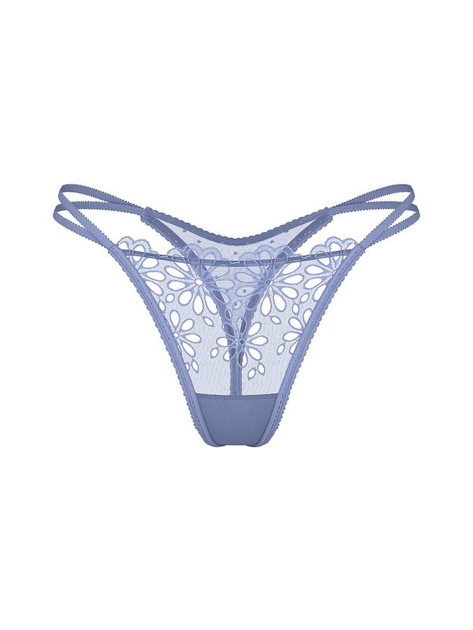 Eyelet Mesh Strappy String Thong Panty image number 3