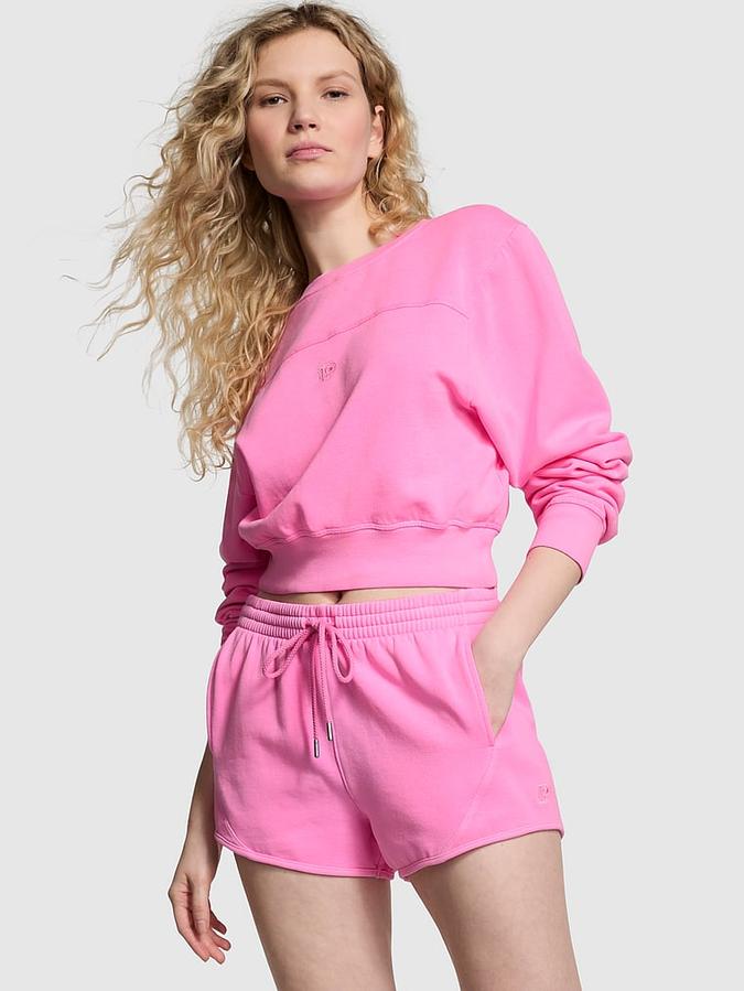 Ivy Fleece Curved Hem Shorts image number 3