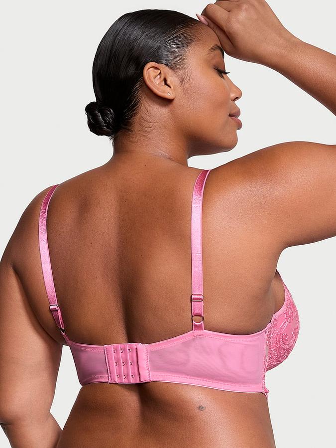 Boho Floral Embroidery Lightly Lined Demi Bra