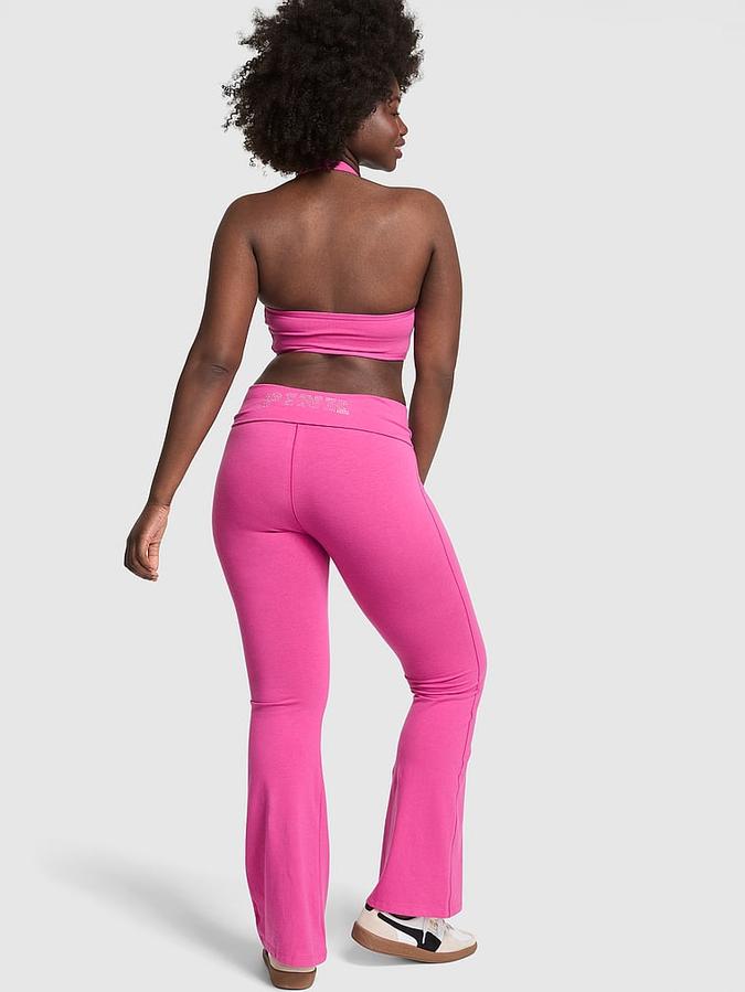 All-Day Cotton Foldover Flare Leggings image number 1
