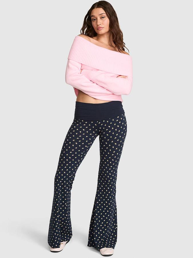 All-Day Cotton Foldover Super Flare Leggings
