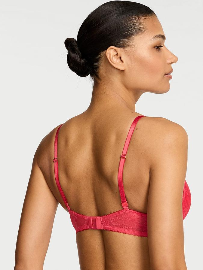 Rose Lace Lightly Lined Plunge Demi Bra