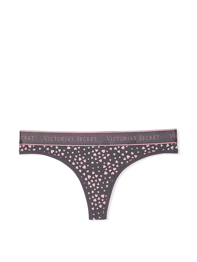 Logo Cotton Thong Panty