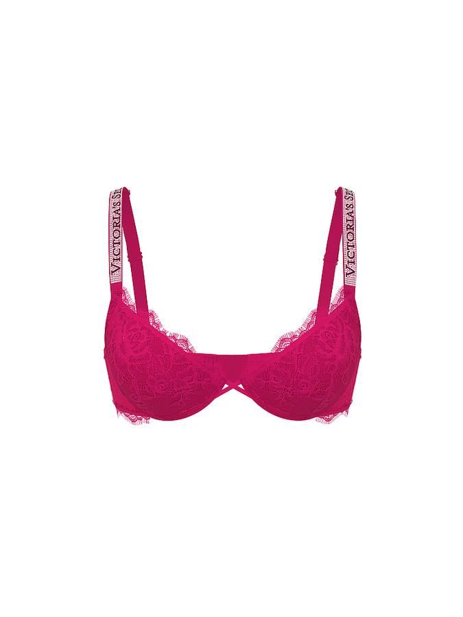 Bombshell Add-2-Cups Shine Strap Rose Lace Push-Up Bra image number 2