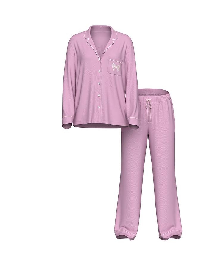 SoSoft&trade; Modal Bow Long Pajama Set image number 2
