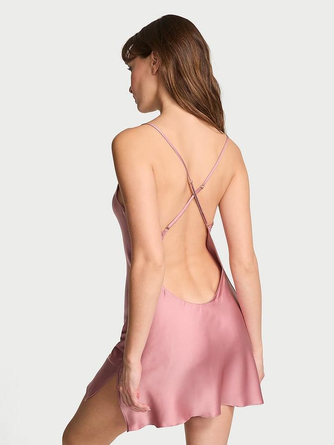 Satin Open-Back Slip