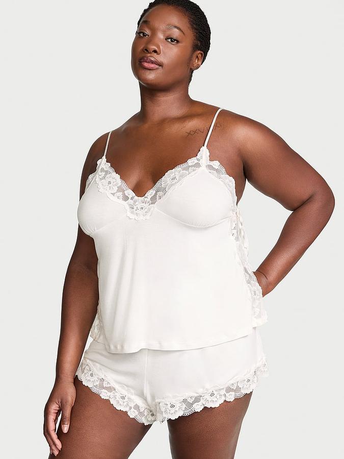 Ribbed Modal & Lace Cami Shorts Set image number 0