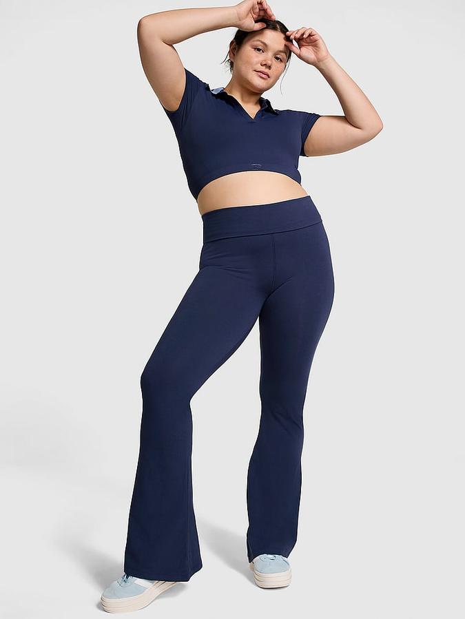 All-Day Cotton Foldover Flare Leggings image number 0