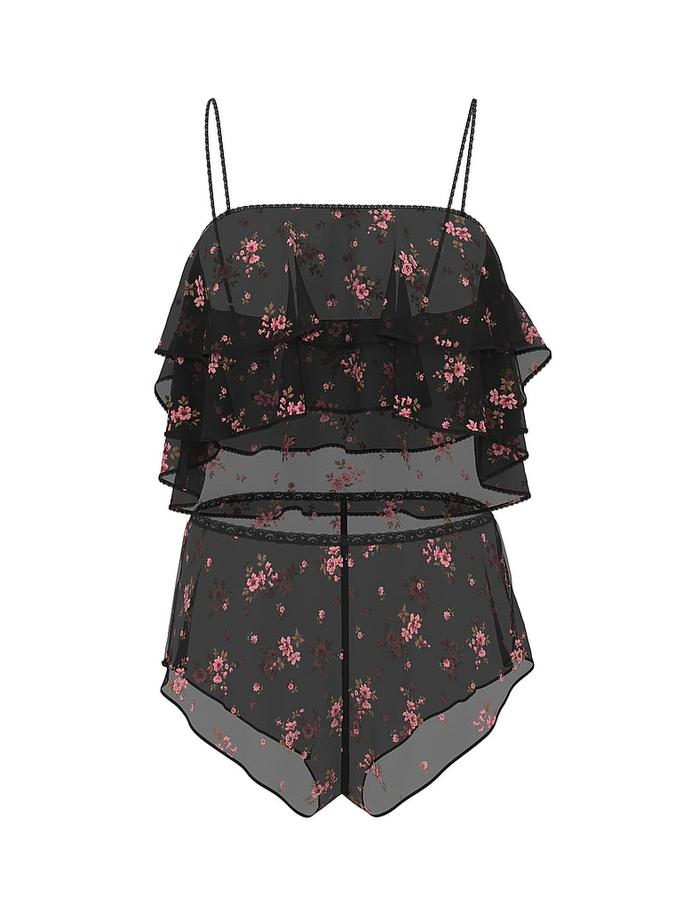 Wisteria Sheer Chiffon Flutter Cami Set image number 2