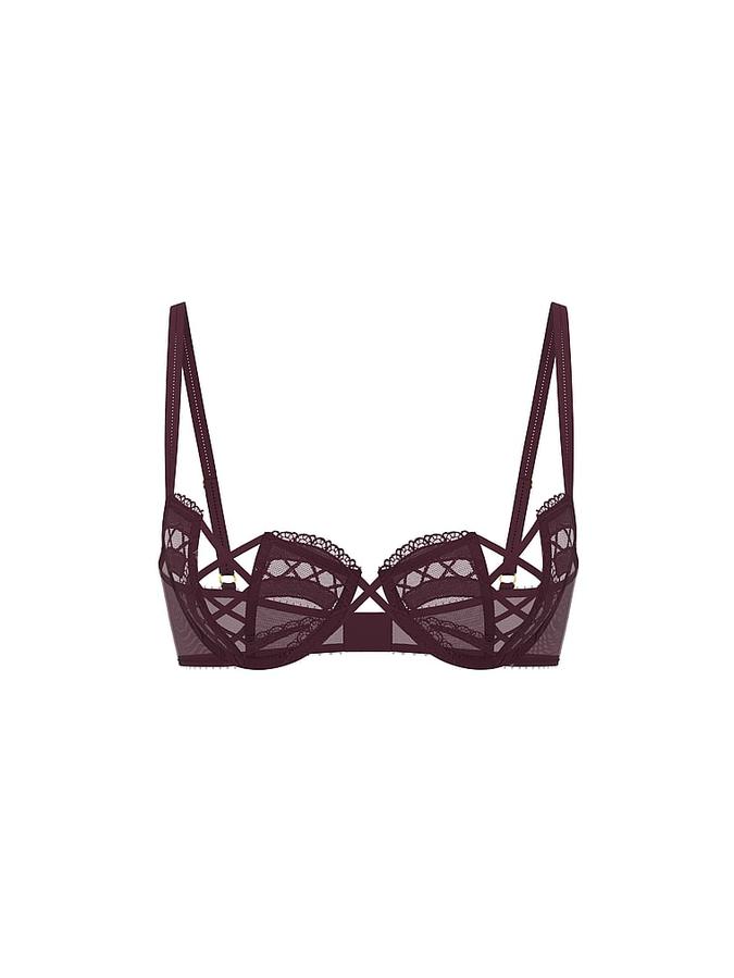 Laces Out Embroidery Unlined Semi Open-Cup Balconette Bra image number 2