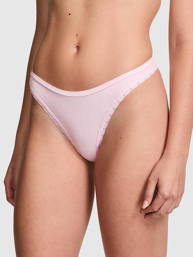 Seamless High-Leg Thong Panty image number 0