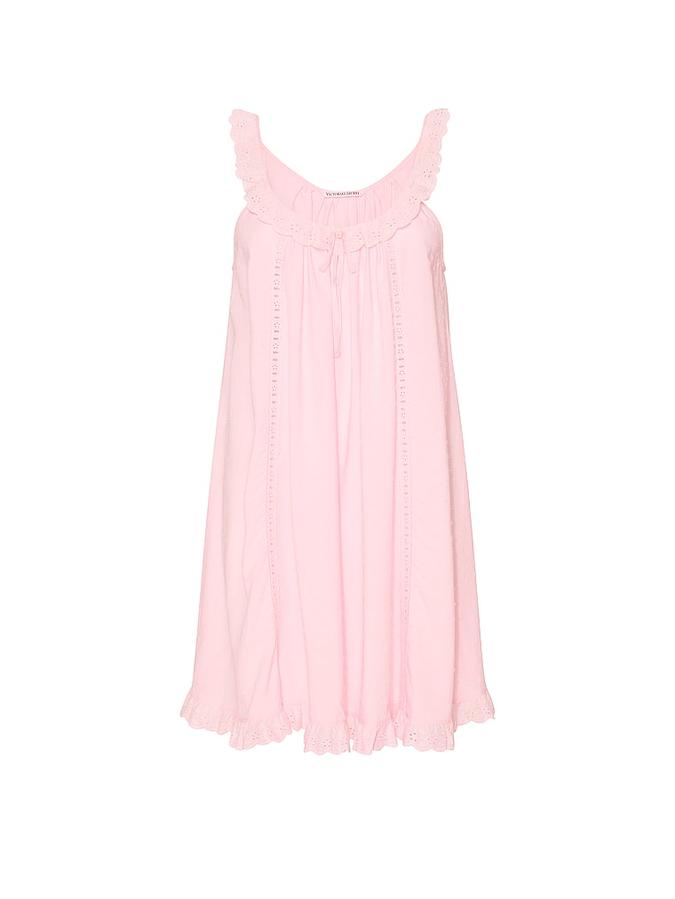 Cotton Dream Lace-Trim Short Slip Dress image number 2