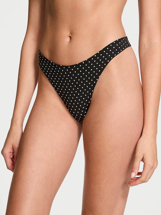 Stretch Cotton High-Leg Scoop Thong Panty image number 0