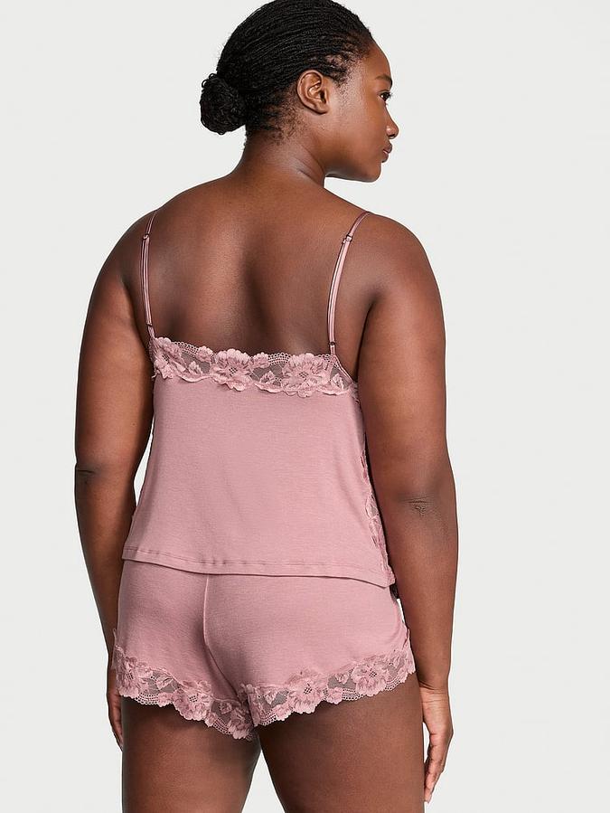 Ribbed Modal & Lace Cami Shorts Set image number 1