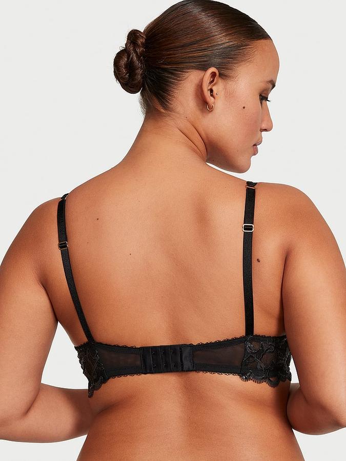 Shimmer Heart Embroidery Low-Cut Demi Bra image number 1