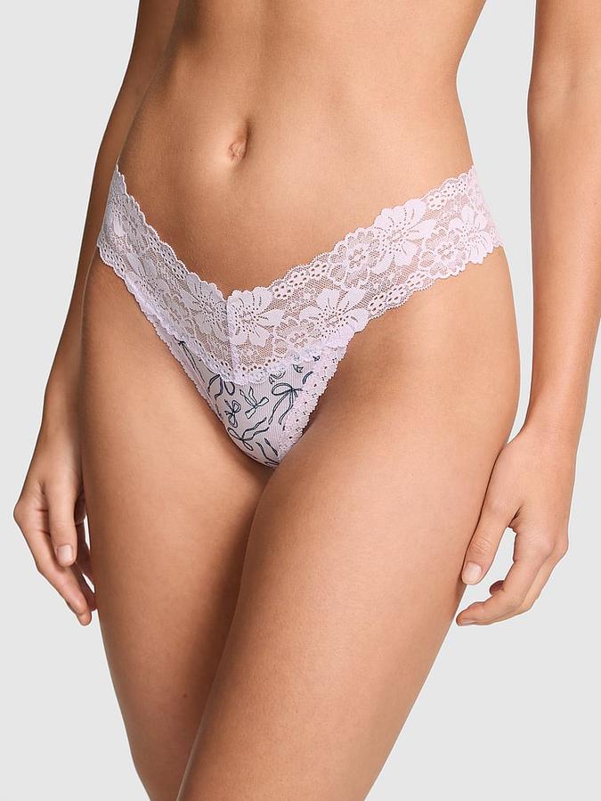 Wink Lace-Trim Thong Panty