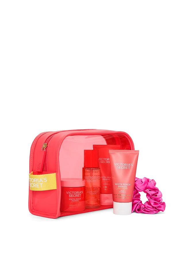 White Peach Mango Body Care Gift Set ft. Reusable Travel Bag