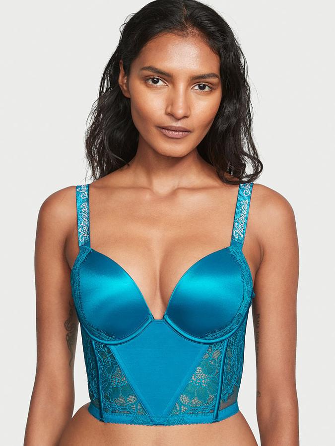 Shine Strap Lace Push-Up Corset Top image number 0