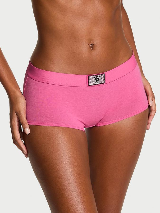 Logo Cotton Shine Patch Boyshort Panty