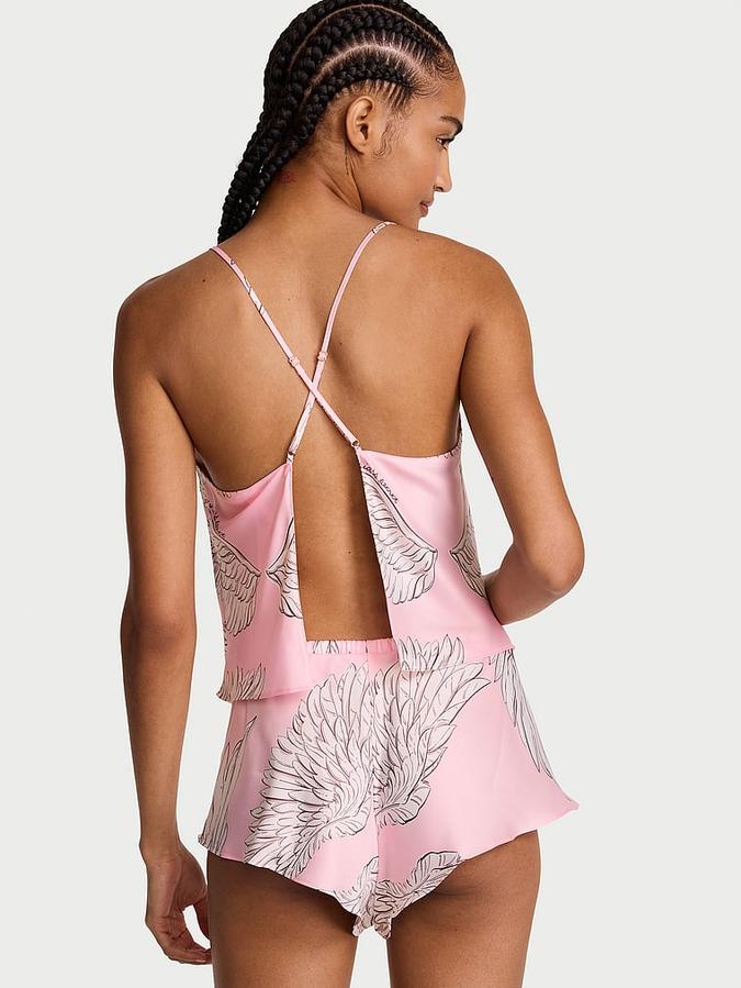 Satin Open-Back Cami & Shorts Set