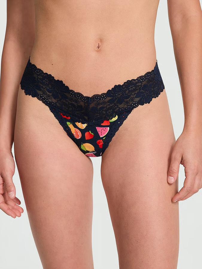Wink Lace-Trim Thong Panty image number 0