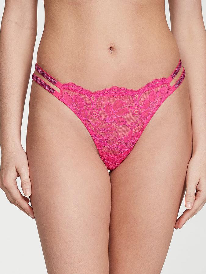 Double Shine Strap Lace Brazilian Panty image number 0