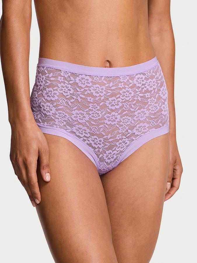 No-Show Lace High-Waist Brief Panty image number 0