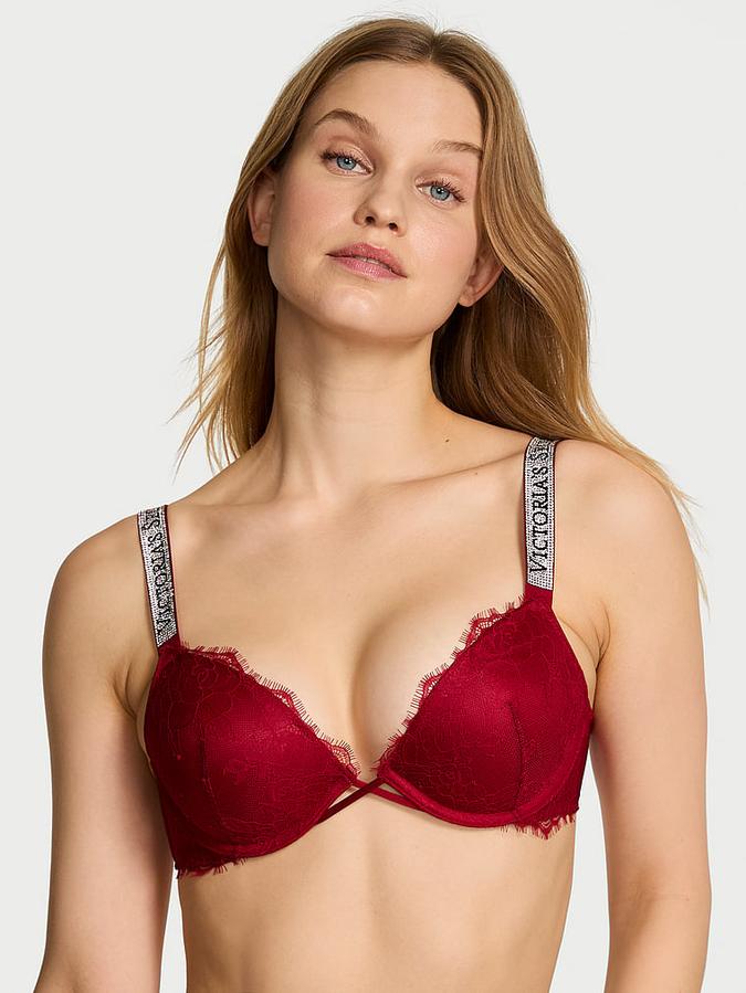 Shine Strap Lace Push-Up Bra