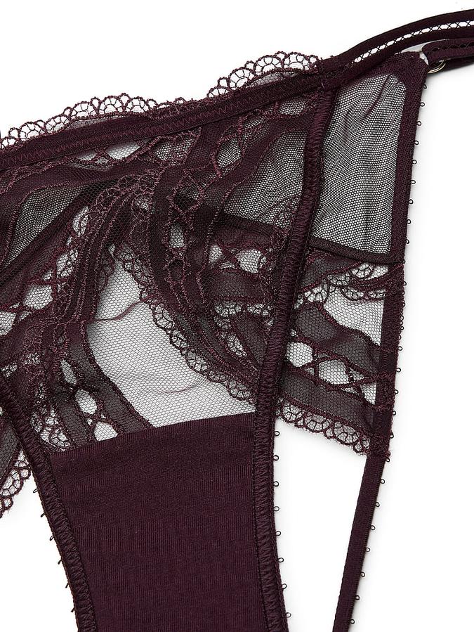 Laces Out Embroidery Open-Back Adjustable String Bikini Panty image number 2