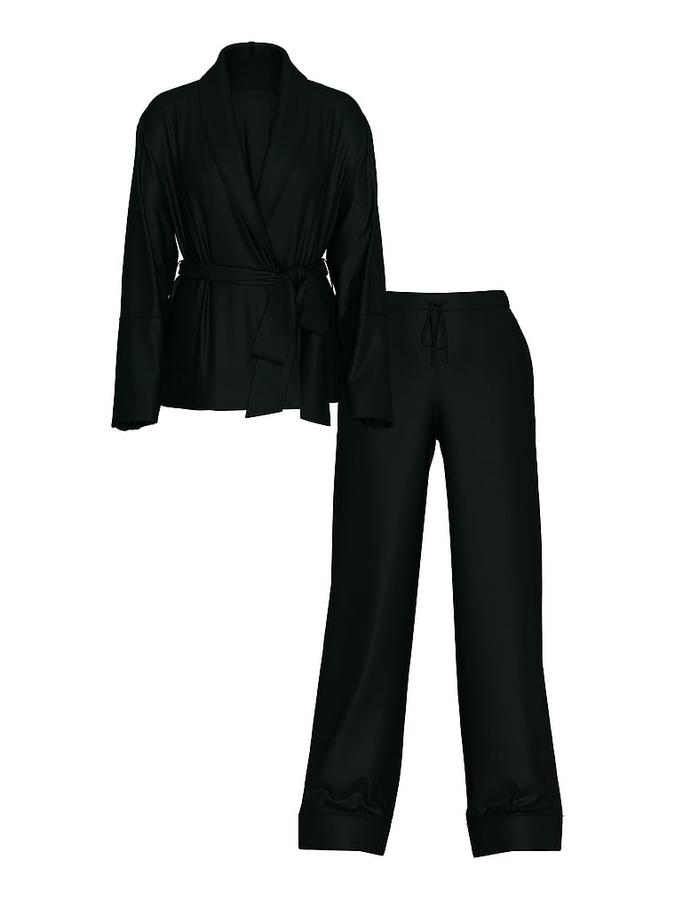 Luxe Satin Wrap Top & Pant Set image number 2