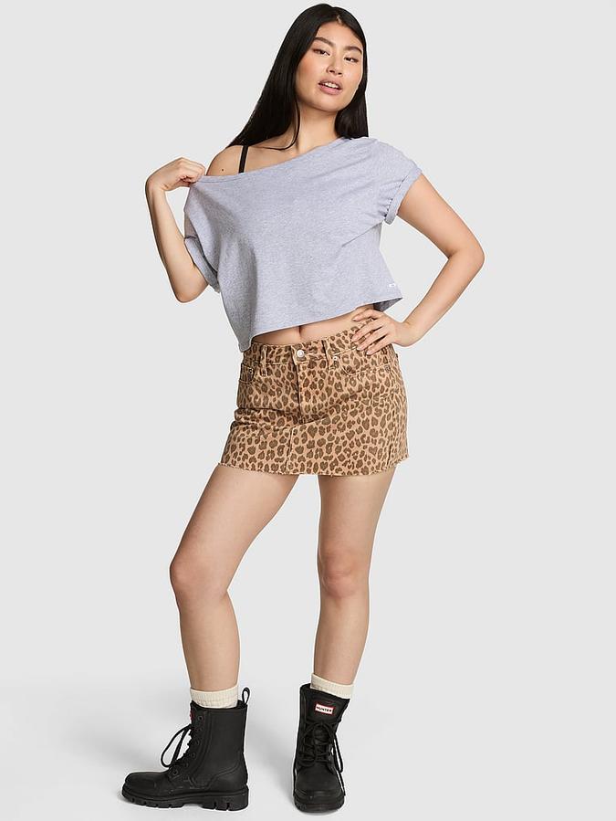 Denim by PINK Mid-Rise Jean Skirt image number 0