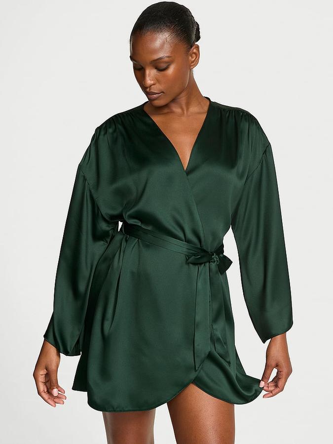 Bride Embellished Satin Short Robe
