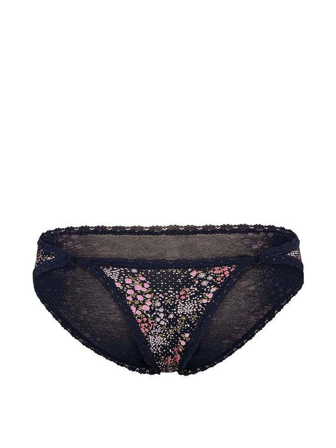 Cotton Lace-Trim Low-Rise Cheeky Panty image number 2