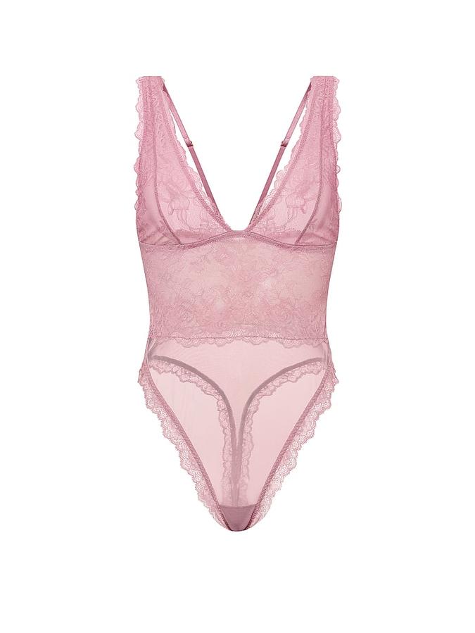Sheer Rose Plunge Bodysuit image number 2