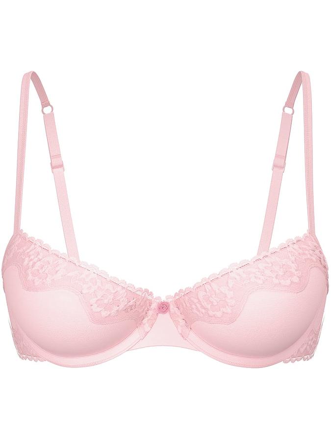 Cotton Shadow Stripe Unlined Demi Bra image number 2