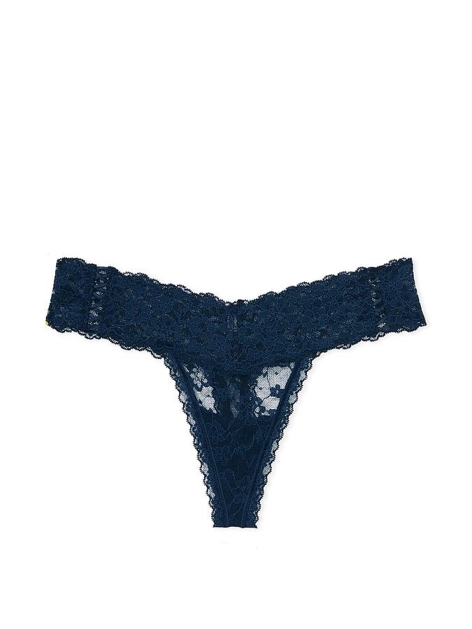 Posey Lace Side Lace-Up Thong Panty image number 1